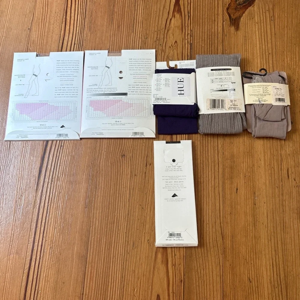 HUE Calvin Klein Heiress Tights Thigh Highs Bundle Women Multicolor Mixed SIZE 2